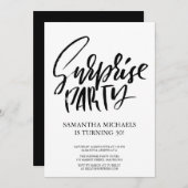 Verrassing Verjaardagsfeest zwart-wit Waterverf Kaart (Voorkant / Achterkant)