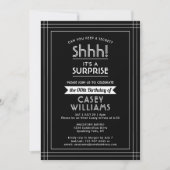 Verrassing Verjaardagsfeestje Elegant Zwart-Wit Kaart (Voorkant)