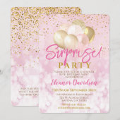 Verrassing Verjaardagsfeestje Roze Glamoureuze Bal Kaart (Voorkant / Achterkant)