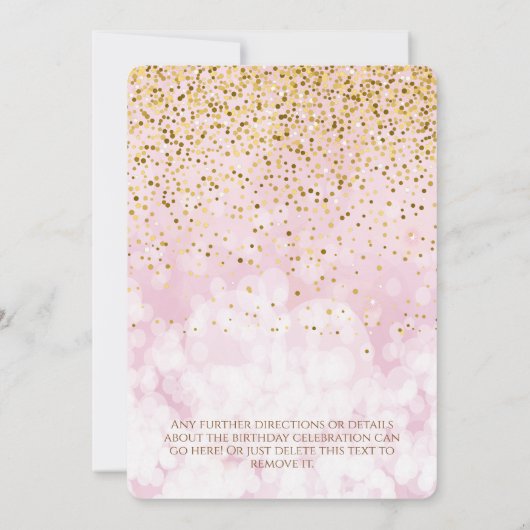 Verrassing Verjaardagsfeestje Roze Glamoureuze Bal Kaart (Achterkant)