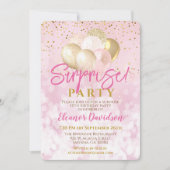 Verrassing Verjaardagsfeestje Roze Glamoureuze Bal Kaart (Voorkant)