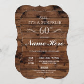 Verrassing verjaardagsfeestje rustiek hout elke le kaart (Voorkant / Achterkant)