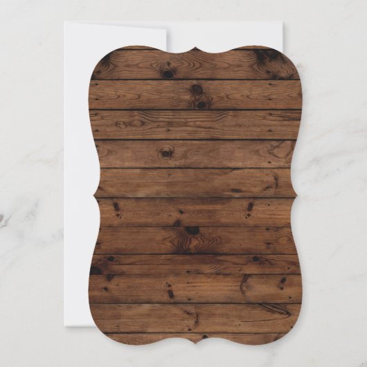 Verrassing verjaardagsfeestje rustiek hout elke le kaart (Achterkant)