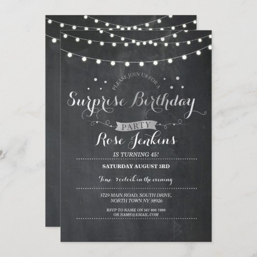 Verrassing verjaardagsfeestje schoolbord elke leef kaart (Voorkant / Achterkant)