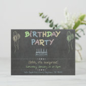 Verrassing verjaardagsfeestje schoolbord kaart (Staand voorkant)