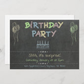 Verrassing verjaardagsfeestje schoolbord kaart (Voorkant / Achterkant)