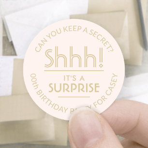 Verrassing Verjaardagsfeestje Stijlvolle Blush Roz Ronde Sticker