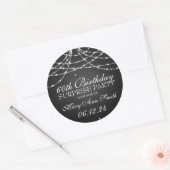 Verrassing Verjaardagsfeestje String of Stars Blac Ronde Sticker (Envelop)