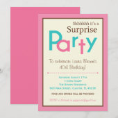 Verrassing verjaardagsfeestje uitnodigingen - Volw (Voorkant / Achterkant)