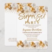 Verrassing Verjaardagspartij Gouden Ballon Kaart (Voorkant / Achterkant)