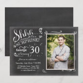 Verrassing verjaardagsuitnodiging 30 schoolbord ru kaart (Voorkant / Achterkant)