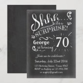 Verrassing verjaardagsuitnodiging 70 schoolbord ru kaart (Voorkant / Achterkant)