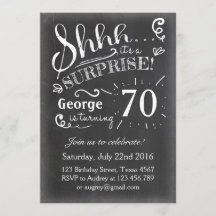 Verrassing verjaardagsuitnodiging 70 schoolbord ru