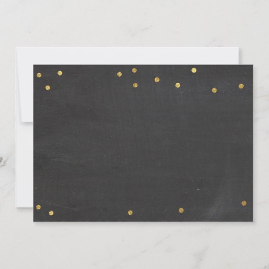 Verrassing verjaardagsuitnodiging Chalkboard Gold Kaart (Achterkant)