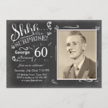 Verrassing verjaardagsuitnodiging Chalkboard Rusti