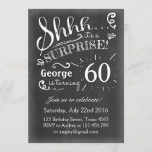 Verrassing verjaardagsuitnodiging Chalkboard Rusti