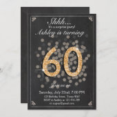 Verrassing verjaardagsuitnodiging Chalkboard Rusti Kaart (Voorkant / Achterkant)