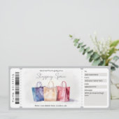 Verrassing Waterverf Winkelen Spree Voucher Kaart (Staand voorkant)