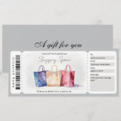 Verrassing Waterverf Winkelen Spree Voucher Kaart (Voorkant / Achterkant)