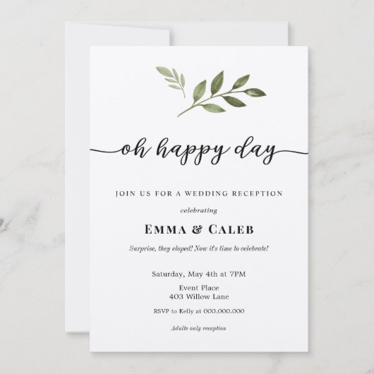 Verrassing, we zijn getrouwd! Uitnodiging voor het (Voorkant)