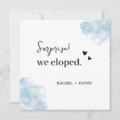 Verrassing We zijn weggelopen Elopement Aankondigi Kaart (Voorkant)