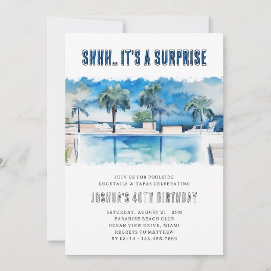 Verrassing Zomer Party Elke leeftijd Volwassen Zwe Kaart (Voorkant)