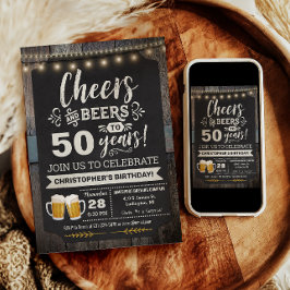 Verrassings Cheers en Bieren 50ste verjaardagsuitn Kaart