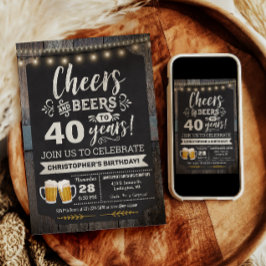 Verrassings Cheers en Biertjes 40e verjaardagsuitn Kaart