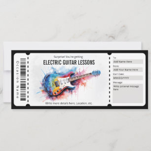 Verrassings Elektrische Gitaarlessen Cadeaubon Kaart