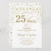 Verrassingsfeest 25-jarig jubileum - Witte Goud Kaart (Voorkant / Achterkant)