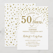 Verrassingsfeest 50-jarig jubileum - Gold White Kaart (Voorkant / Achterkant)