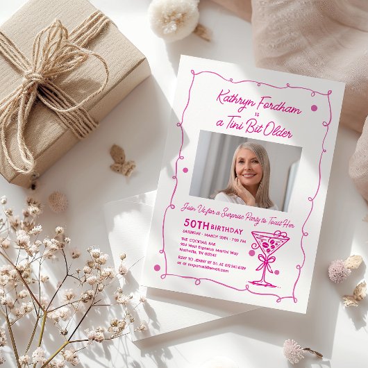 VERRASSINGSFEEST 50e verjaardag Foto Martini Kaart