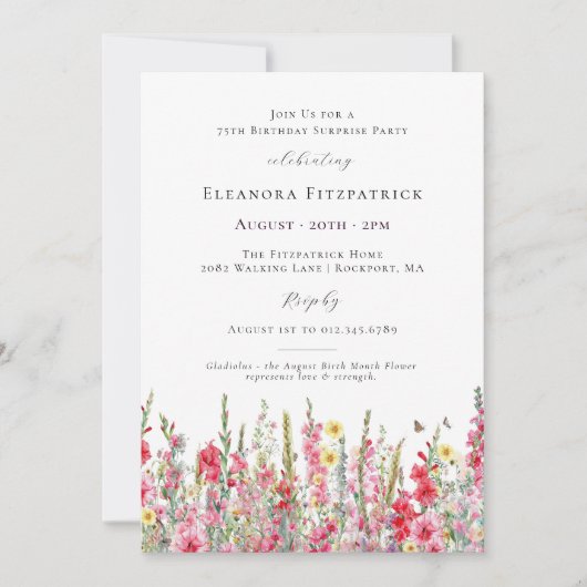 Verrassingsfeest 75e Verjaardag Augustus Geboorteb Kaart (Voorkant)