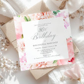 Verrassingsfeest 80e verjaardag Roze Bloemenplein Kaart