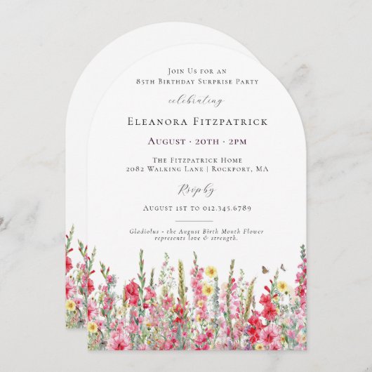 Verrassingsfeest 85e verjaardag augustus Geboorteb Kaart (Voorkant / Achterkant)