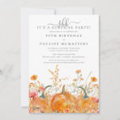 VERRASSINGSFEEST 90e verjaardag Pompoen Wildflower Kaart (Voorkant)