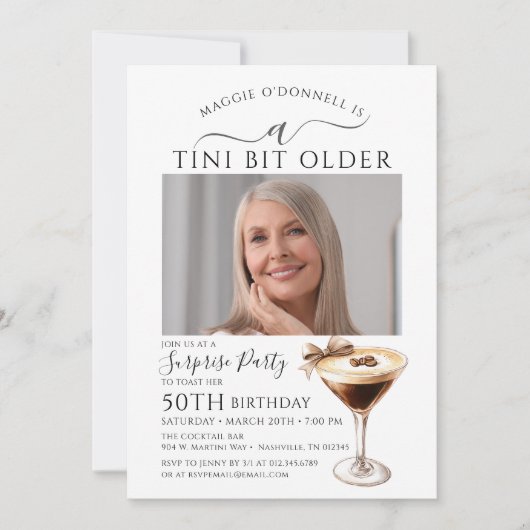 VERRASSINGSFEEST Een klein beetje oudere Martini 5 Kaart (Voorkant)