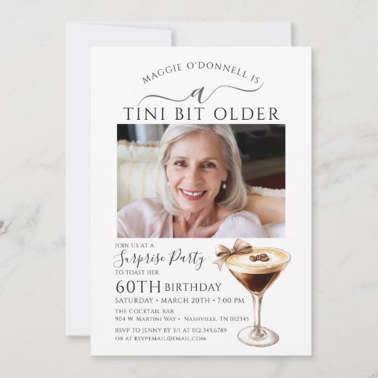 VERRASSINGSFEEST Een klein beetje oudere Martini 6 Kaart (Voorkant)