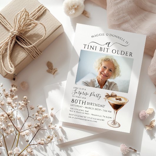 VERRASSINGSFEEST Een klein beetje oudere Martini 8 Kaart