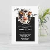 Verrassingsfeest | Funny cartoon koe pensioen afst Kaart (Staand voorkant)