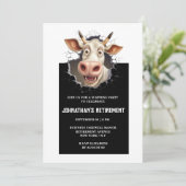 Verrassingsfeest | Grappige koe pensioenzaken Kaart (Staand voorkant)