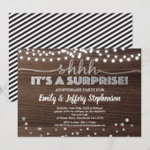 Verrassingsfeest, hout en zilver kaart (Voorkant / Achterkant)