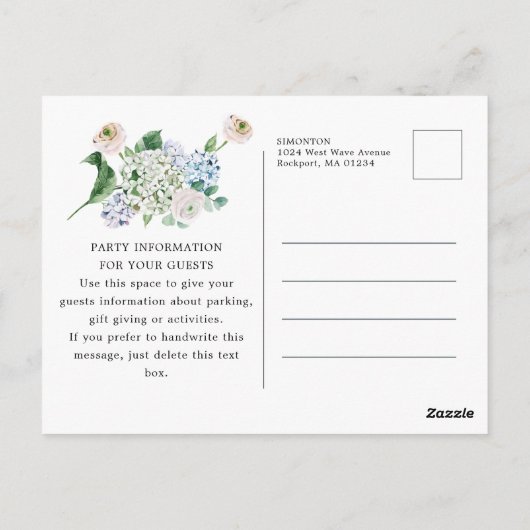 Verrassingsfeest Hydrangea Roos 80e Verjaardag Briefkaart (Achterkant)