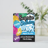 Verrassingsfeest in blauw | Save the date Aankondigingskaart (Staand voorkant)