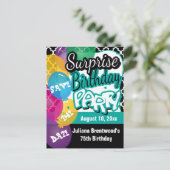 Verrassingsfeest in Blauwgroen | Save the date Aankondigingskaart (Staand voorkant)