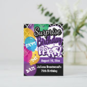 Verrassingsfeest in het Paarse | Save the date Aankondigingskaart (Staand voorkant)