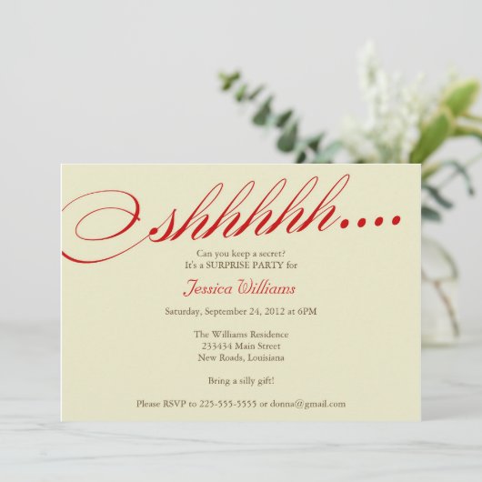 Verrassingsfeest Kaart (Staand voorkant)