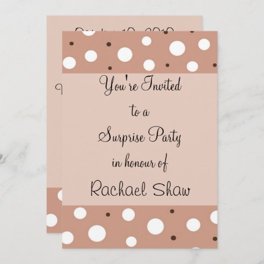 Verrassingsfeest Kaart (Voorkant / Achterkant)