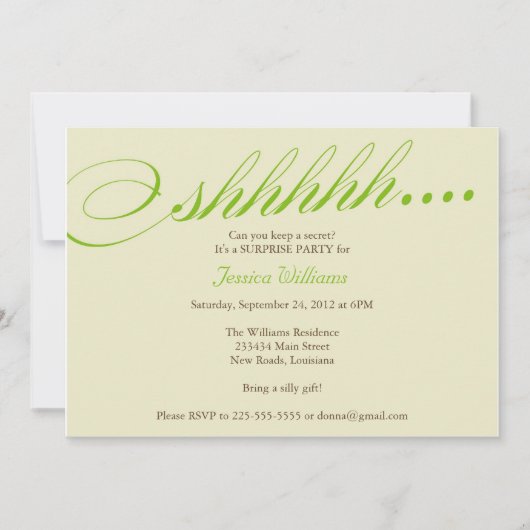 Verrassingsfeest Kaart (Voorkant)