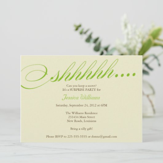 Verrassingsfeest Kaart (Staand voorkant)